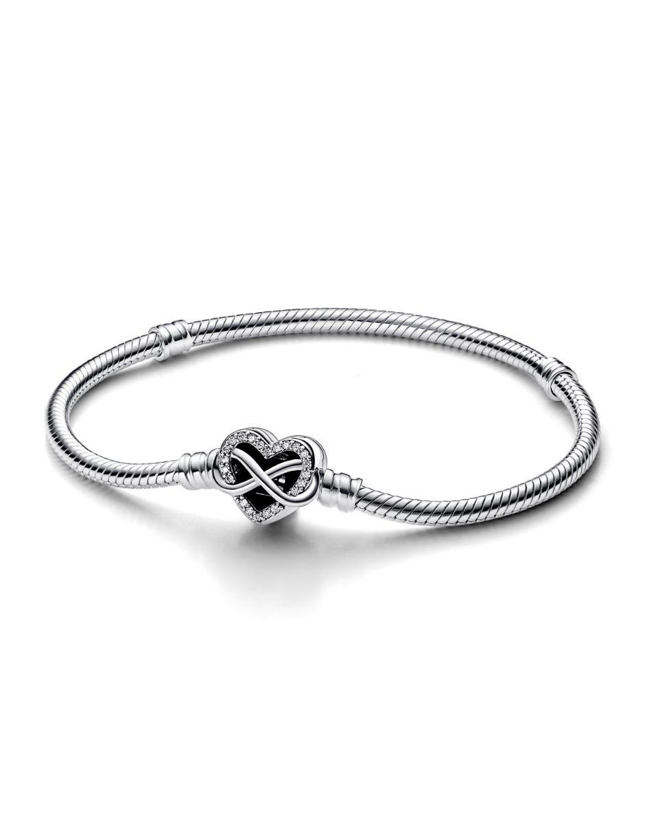 Brazalete de plata con zirconia cúbica p 925 con acabado pulido