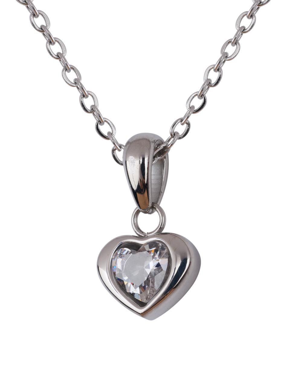 Collar con dije "de (si aplica)" corazón luckyly aretes "de" acero inoxidable sin kilataje