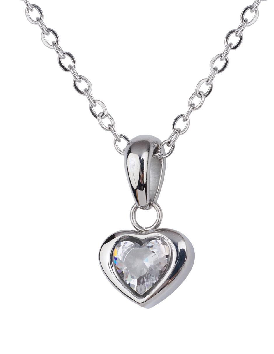 Collar con dije "de (si aplica)" corazón luckyly aretes "de" acero inoxidable sin kilataje