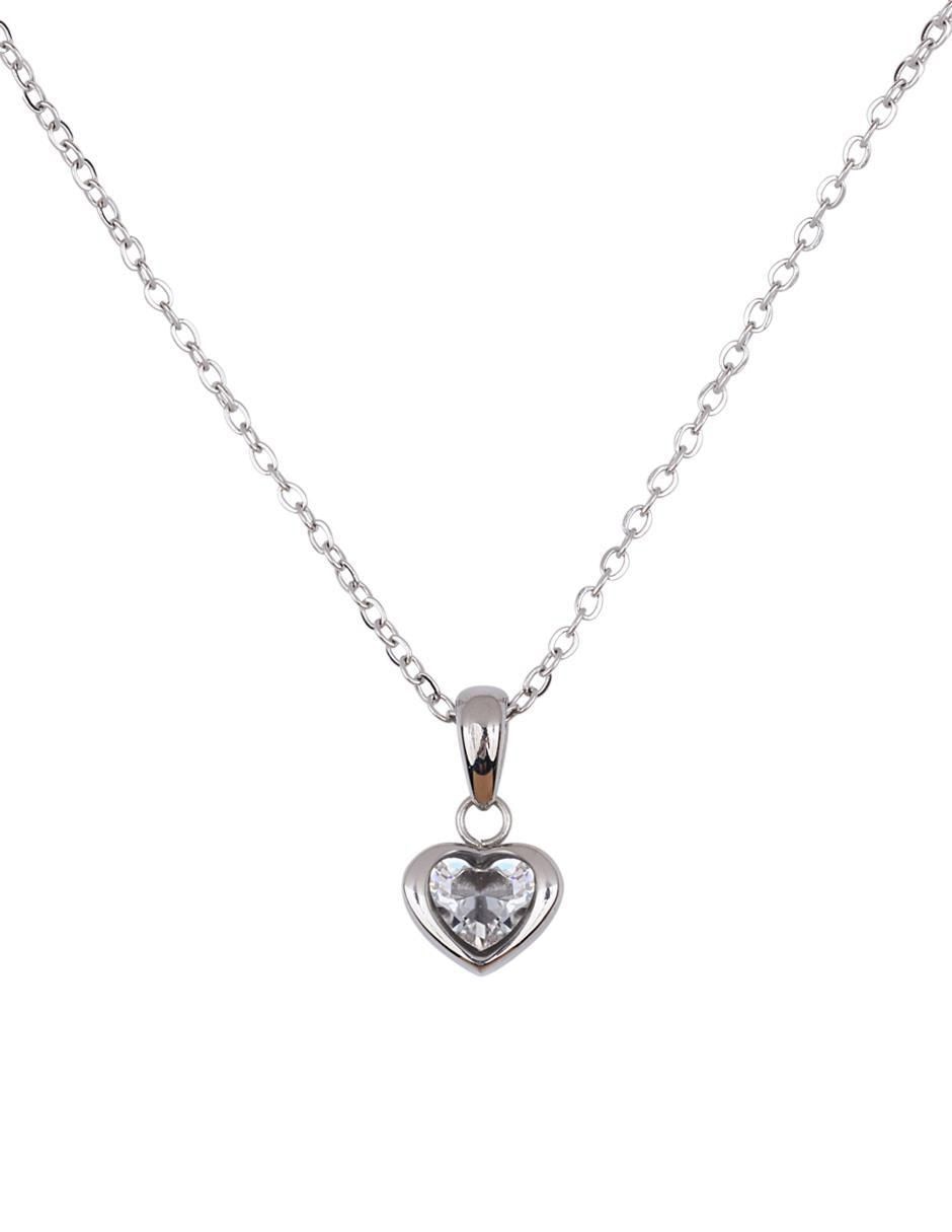 Collar con dije "de (si aplica)" corazón luckyly aretes "de" acero inoxidable sin kilataje