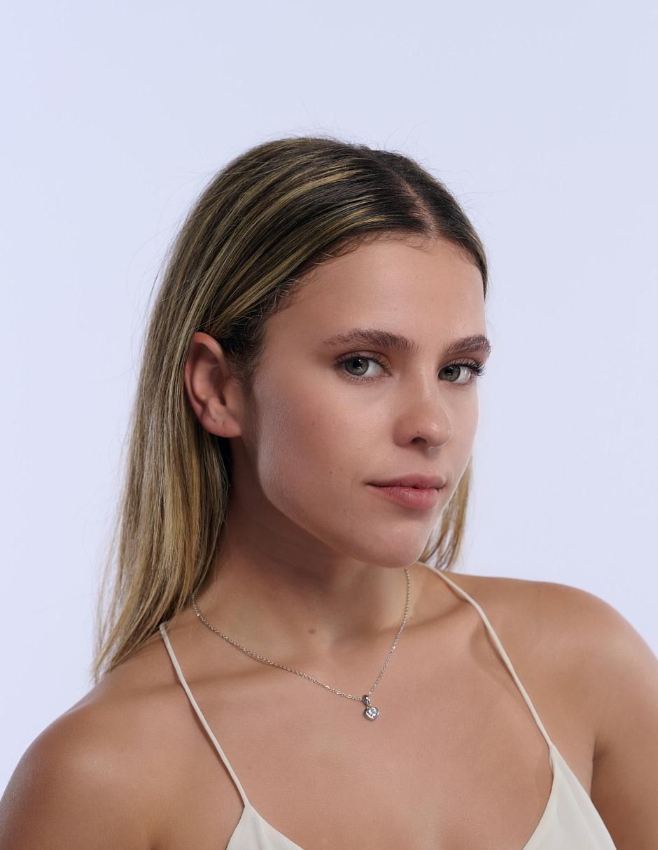 Collar con dije "de (si aplica)" corazón luckyly aretes "de" acero inoxidable sin kilataje