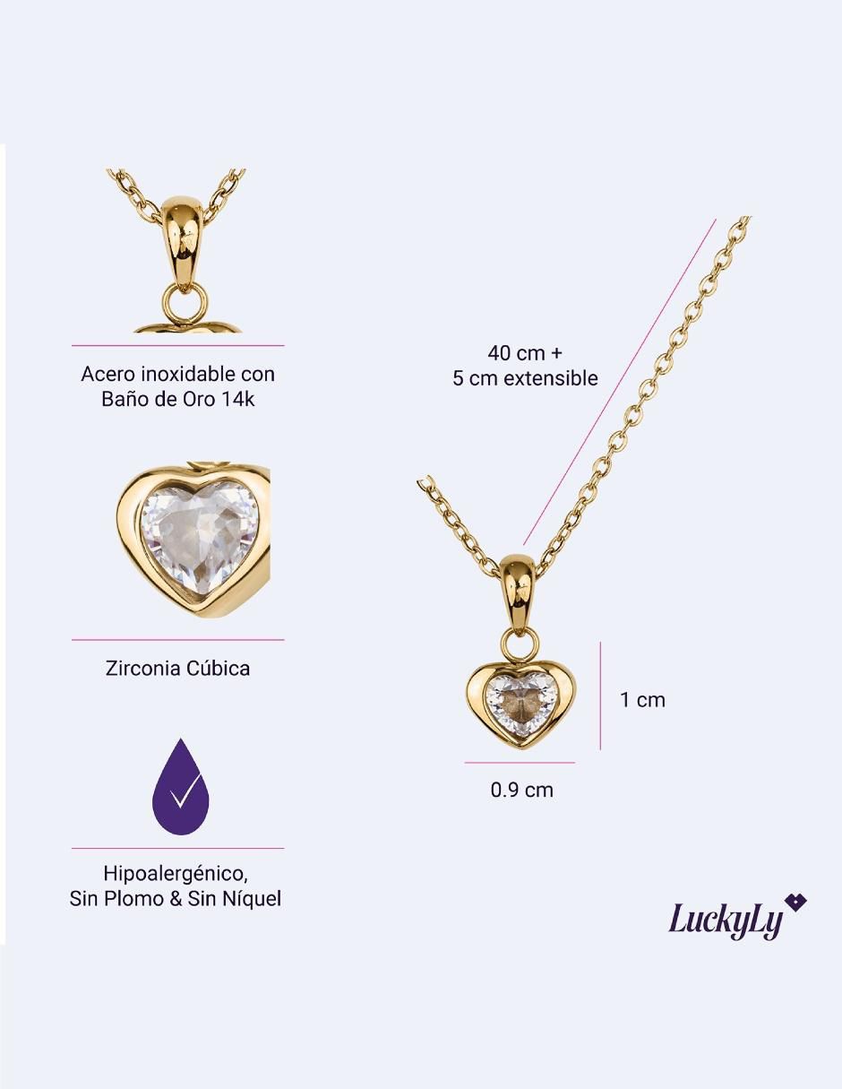 Collar con dije de corazón 6