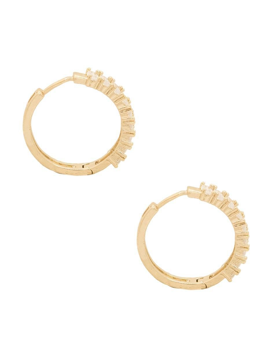 Aretes redondos con acabado brillante zirconia 3