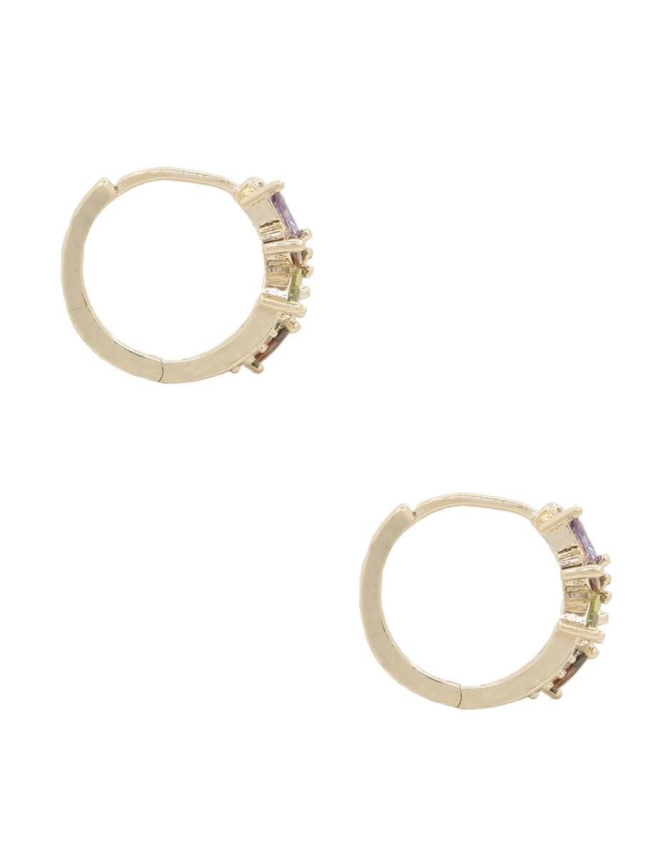 Aretes redondos con acabado brillante zirconia 3