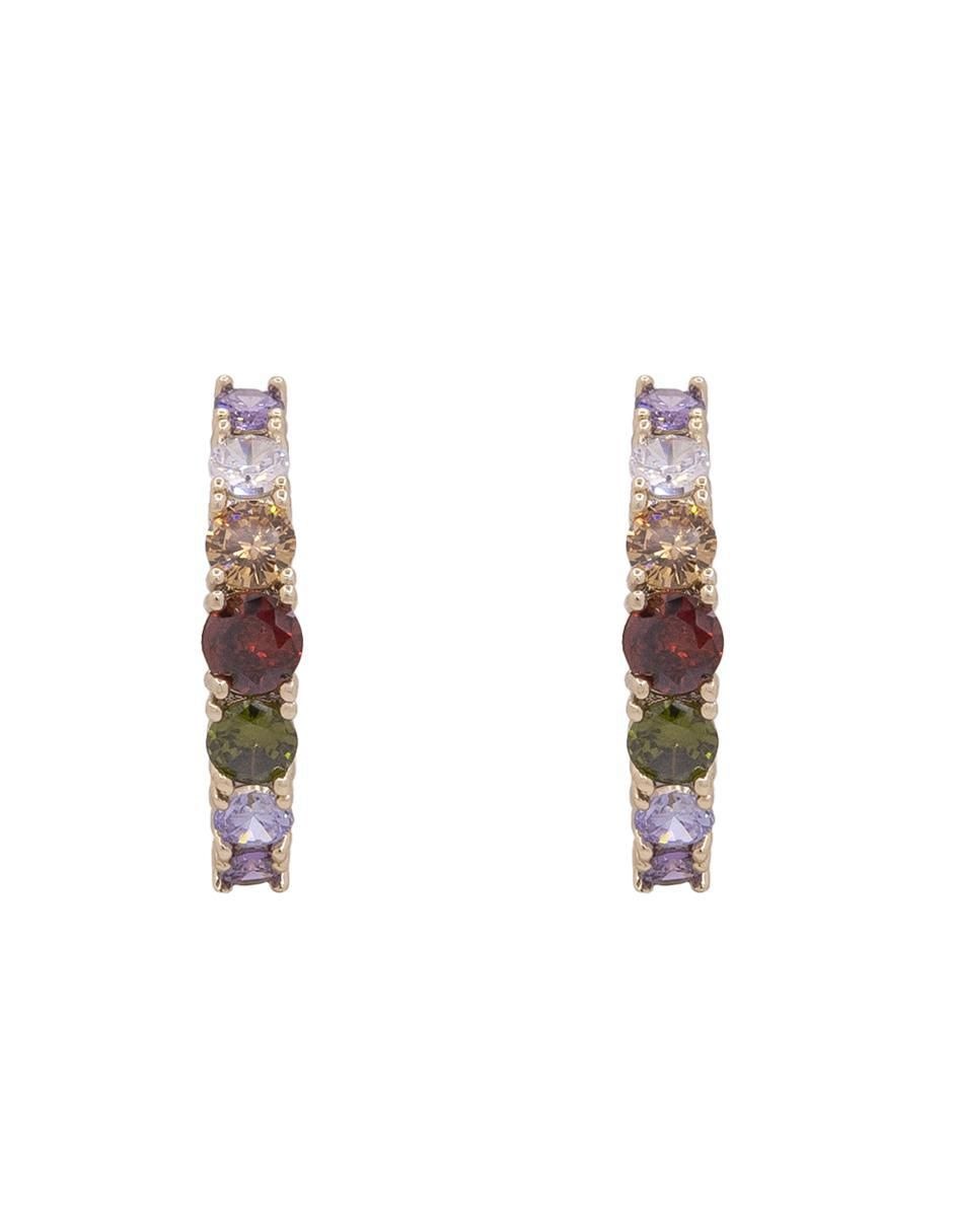 Aretes redondos con acabado brillante zirconia