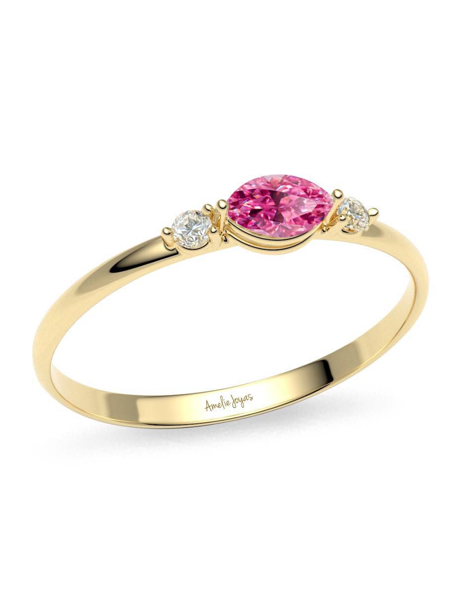 Anillo "de (si aplica)" redondo amelie joyas sin familia o colección sin temática 10 k "de" oro zirconia