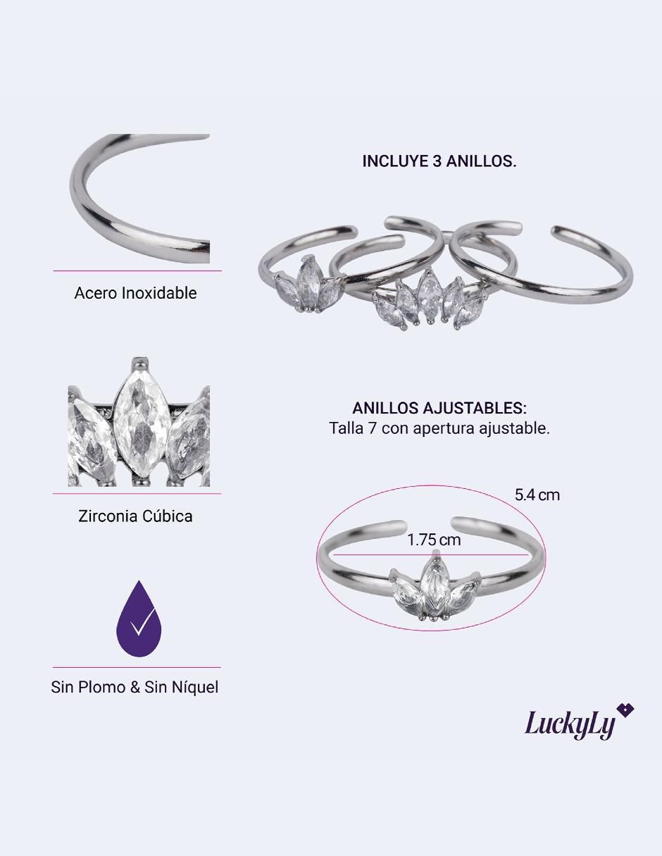 Set anillo "de (si aplica)" diamante luckyly anillos sin temática sin kilataje "de" acero inoxidable zirconia cúbica