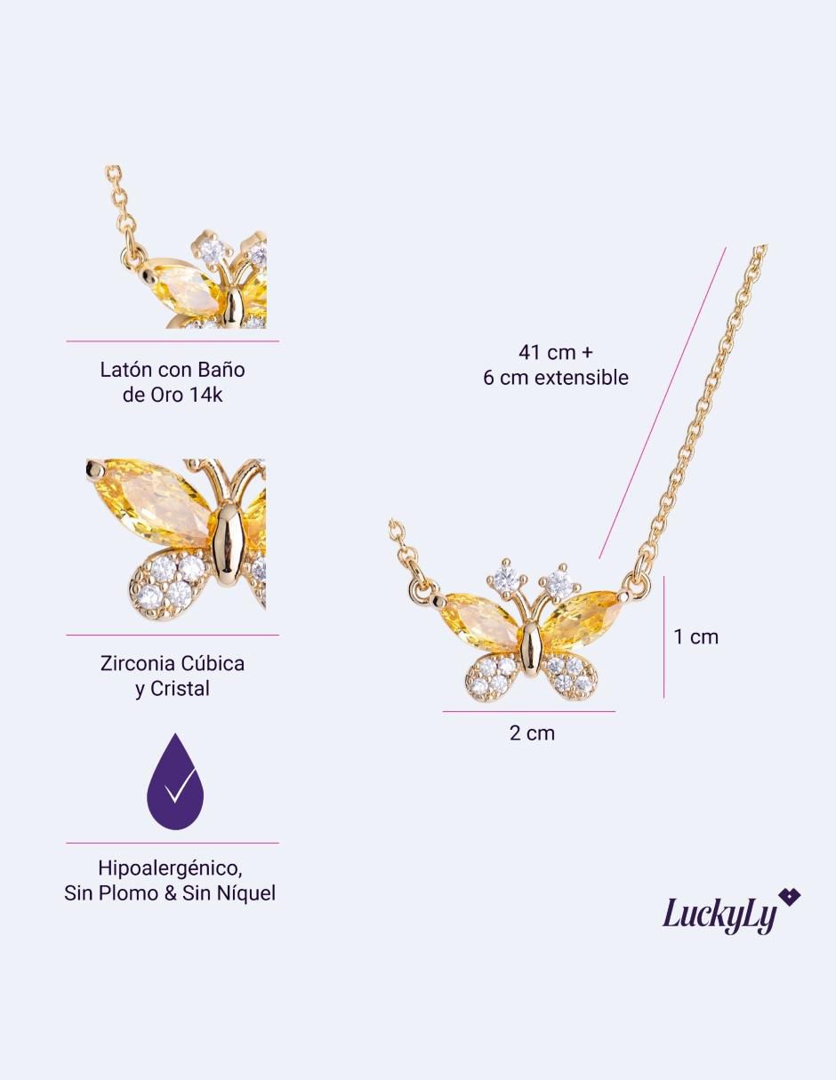 Collar con dije de mariposa Luckyly