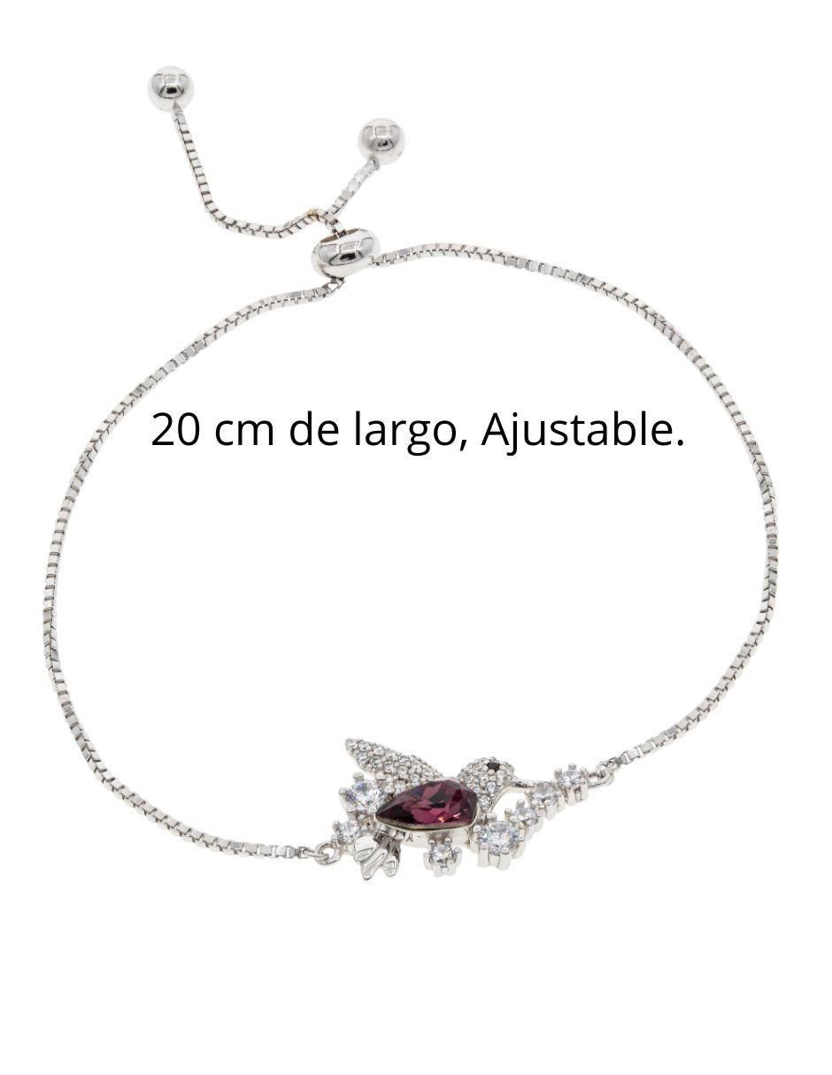 Brazalete de plata con cristal austriaco p 925 Mayfer Colibri con acabado brillante 3