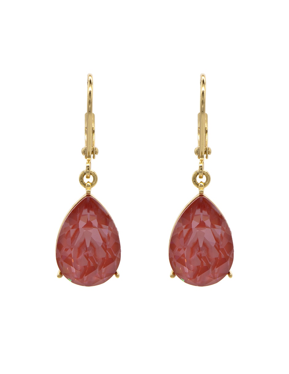 Aretes de gota con acabado brillante cristal