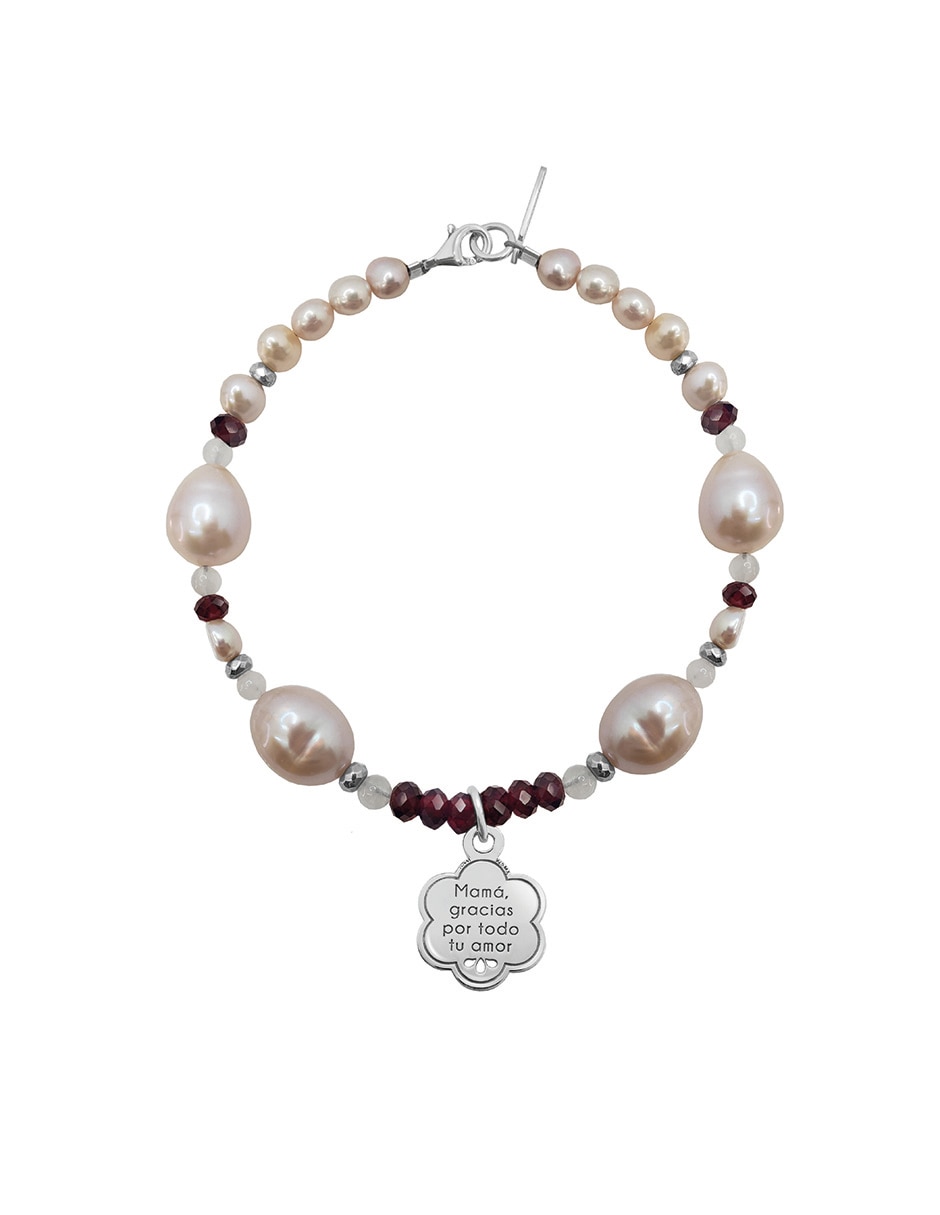 Pulsera de plata con granate p 925 Pulsera de plata con granate p 925