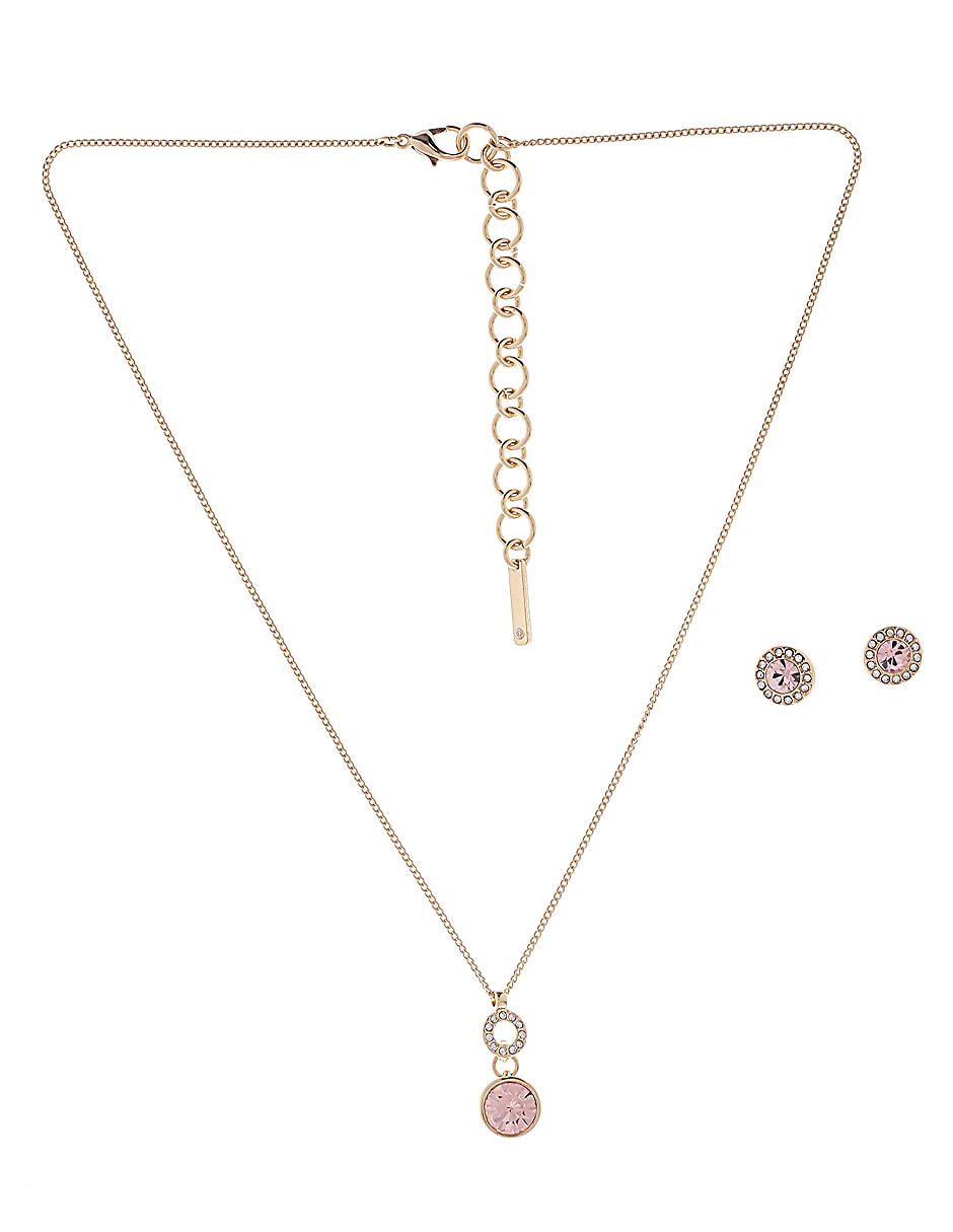 Aretes y collar circular
