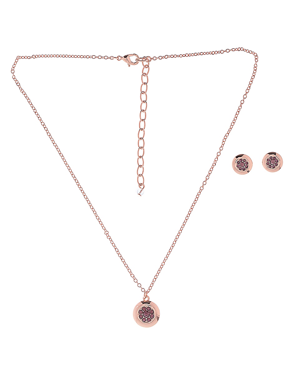 Aretes y collar circular cristal 1