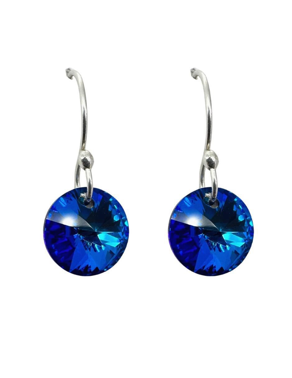Aretes y collar redondos Xilion de plata P 925 cristal 3