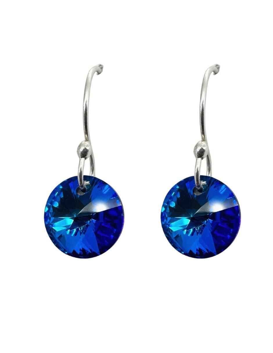 Aretes y collar redondos Xilion de plata P 925 cristal 4