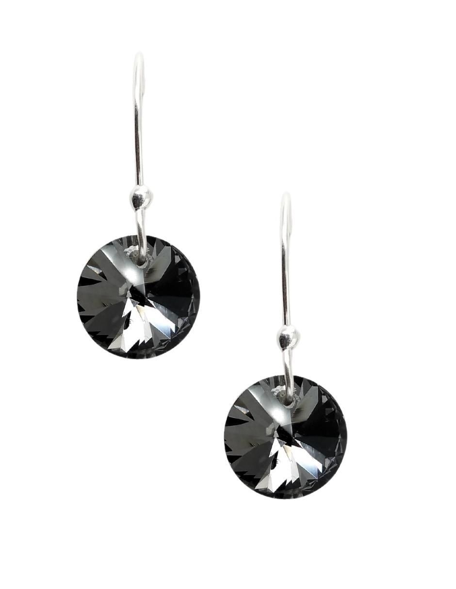 Aretes y collar redondos Xilion de plata P 925 cristal 3