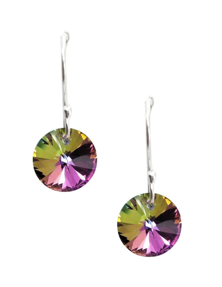 Aretes y collar redondos Xilion de plata P 925 cristal 3