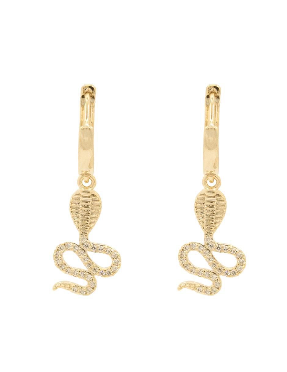 Aretes de serpiente con acabado brillante zirconia Aretes de serpiente con acabado brillante zirconia