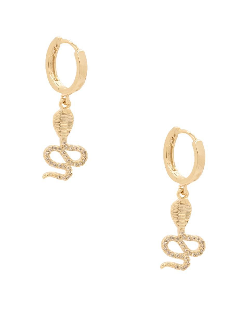 Aretes de serpiente con acabado brillante zirconia 2