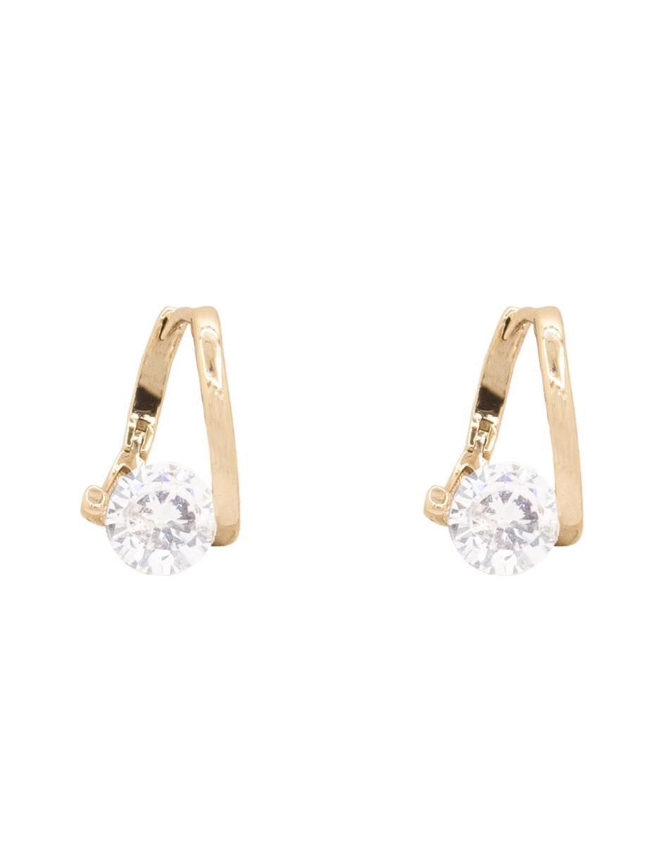 Aretes redondos con acabado brillante zirconia Aretes redondos con acabado brillante zirconia