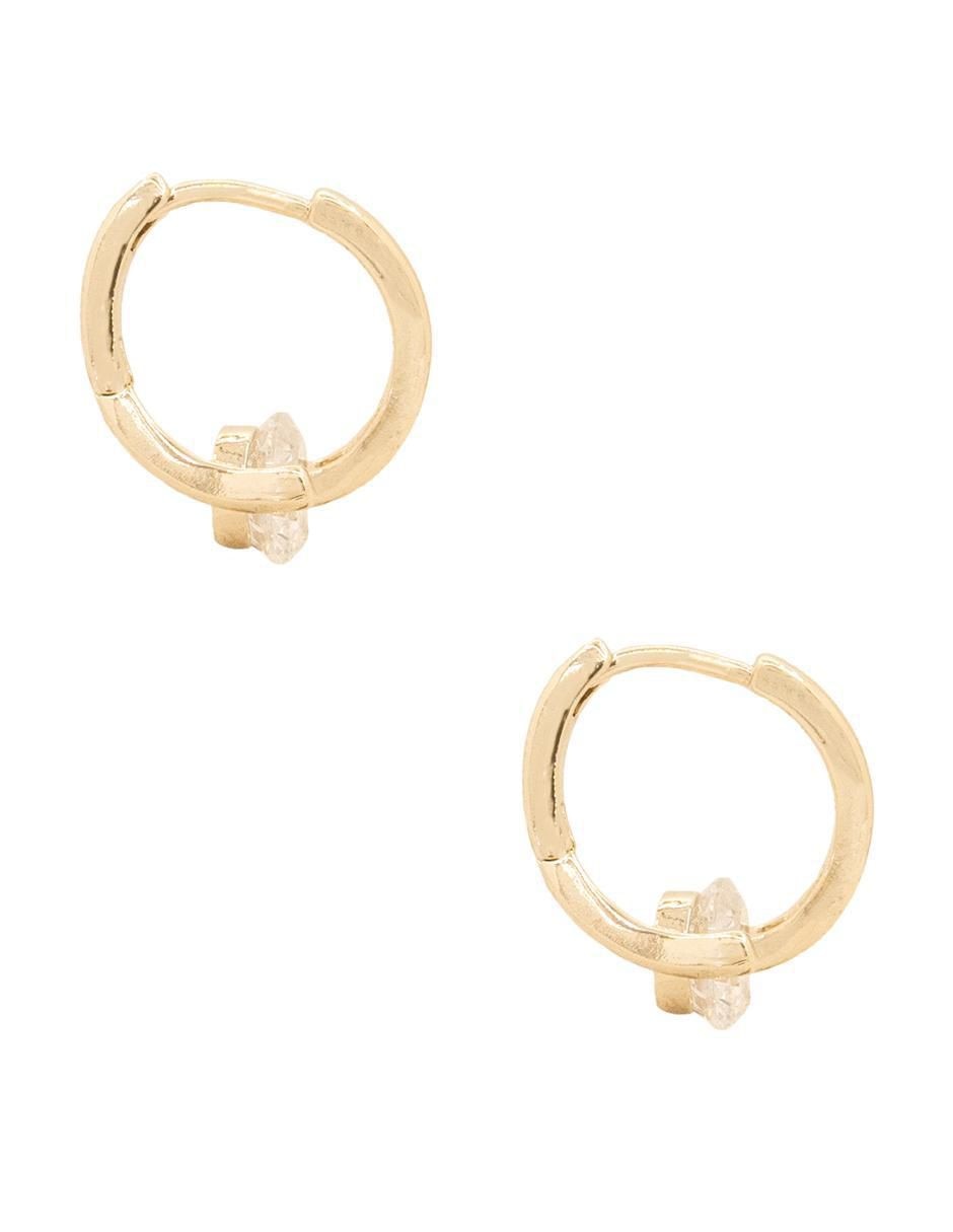 Aretes redondos con acabado brillante zirconia 3