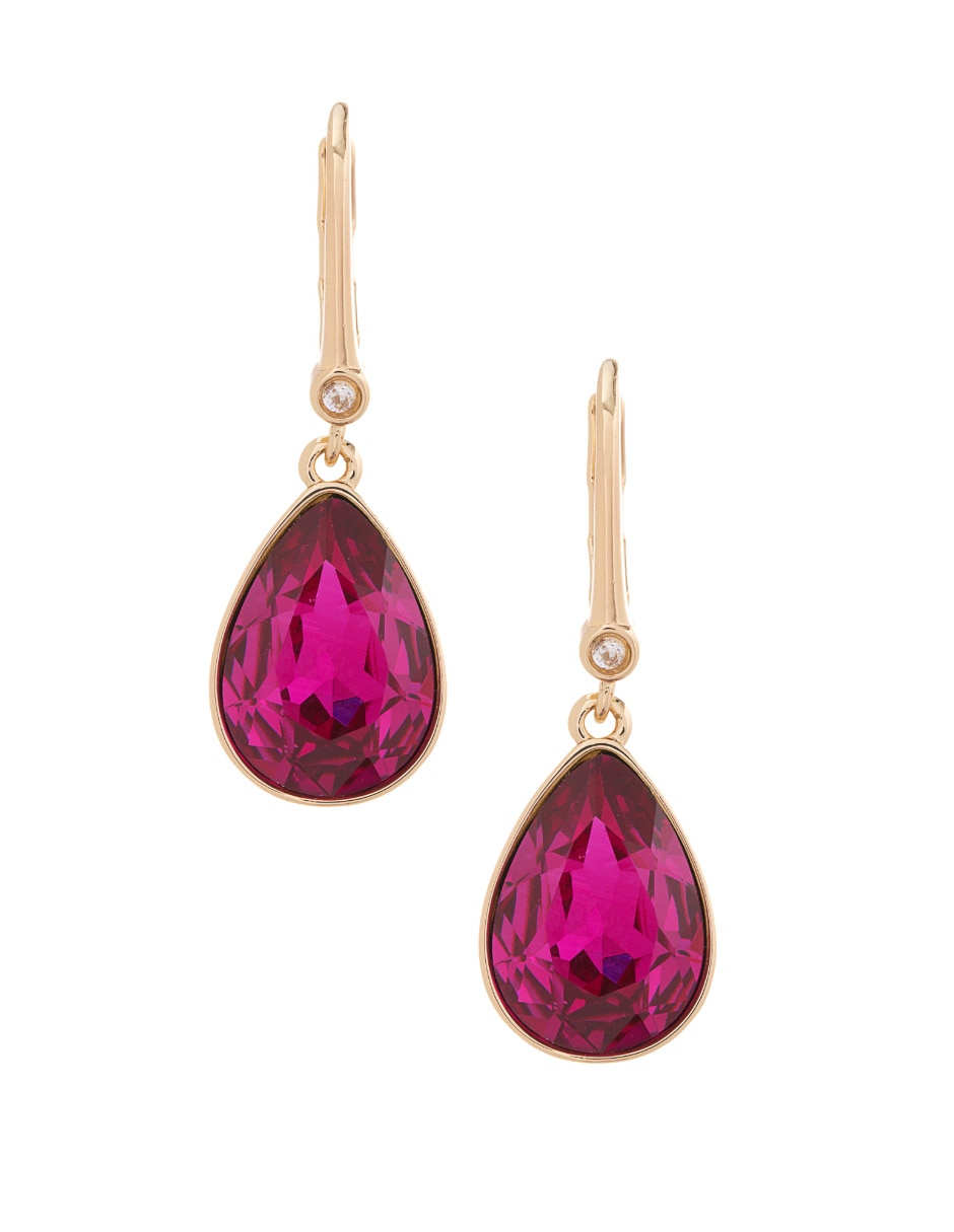 Aretes de gota con acabado brillante cristal 1