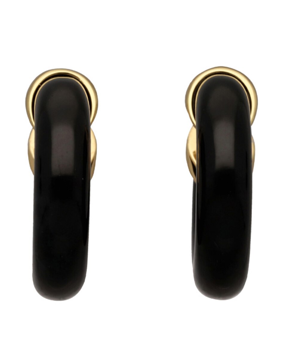 Aretes de aro circulares Rae con acabado brillante resina 1
