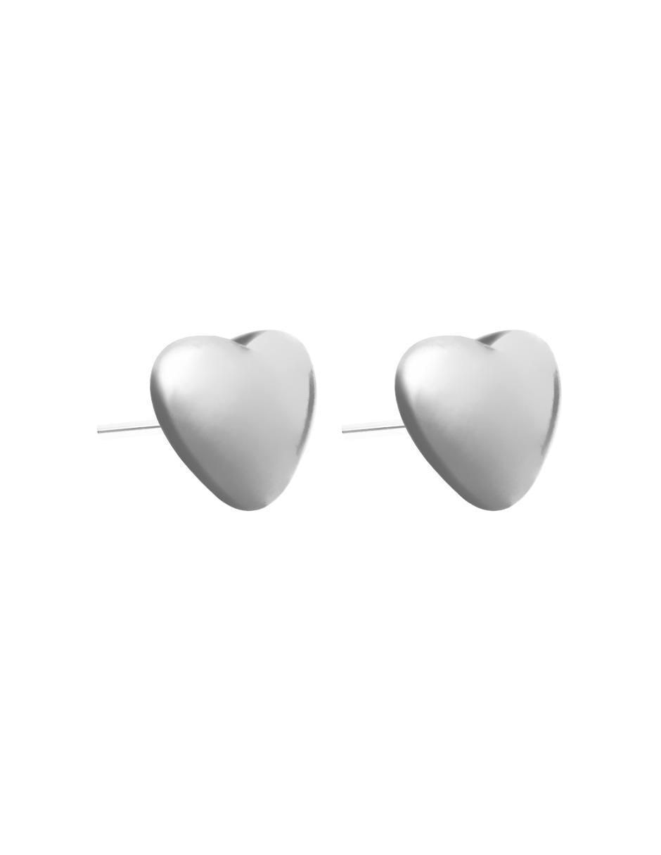 Broqueles de corazón con acabado lustre 2