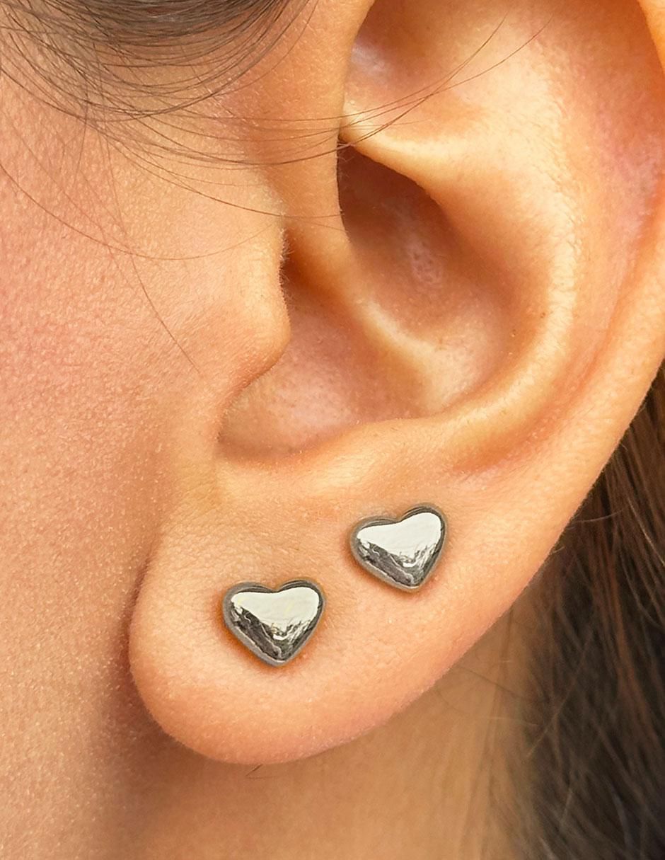 Broqueles de corazón con acabado lustre 4