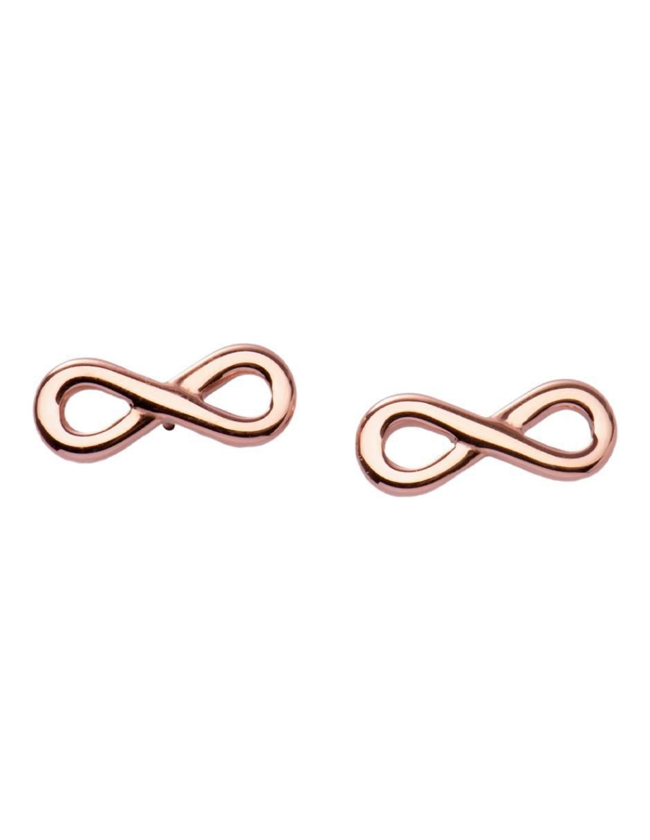 Aretes de infinito con acabado baño de oro 3