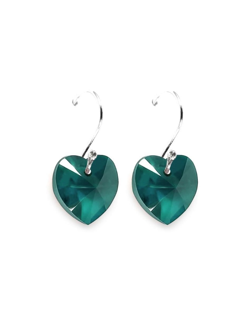 Aretes y collar de corazón Heart de plata P 925 cristal 3