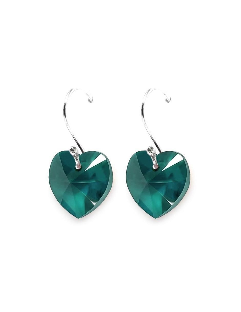 Aretes y collar de corazón Heart de plata P 925 cristal 4