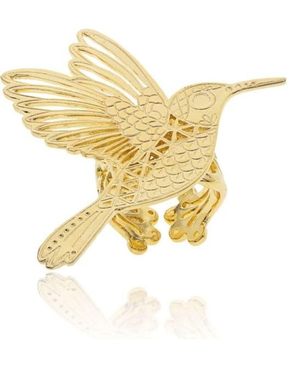 Anillo de colibrí con acabado baño de oro Anillo de colibrí con acabado baño de oro