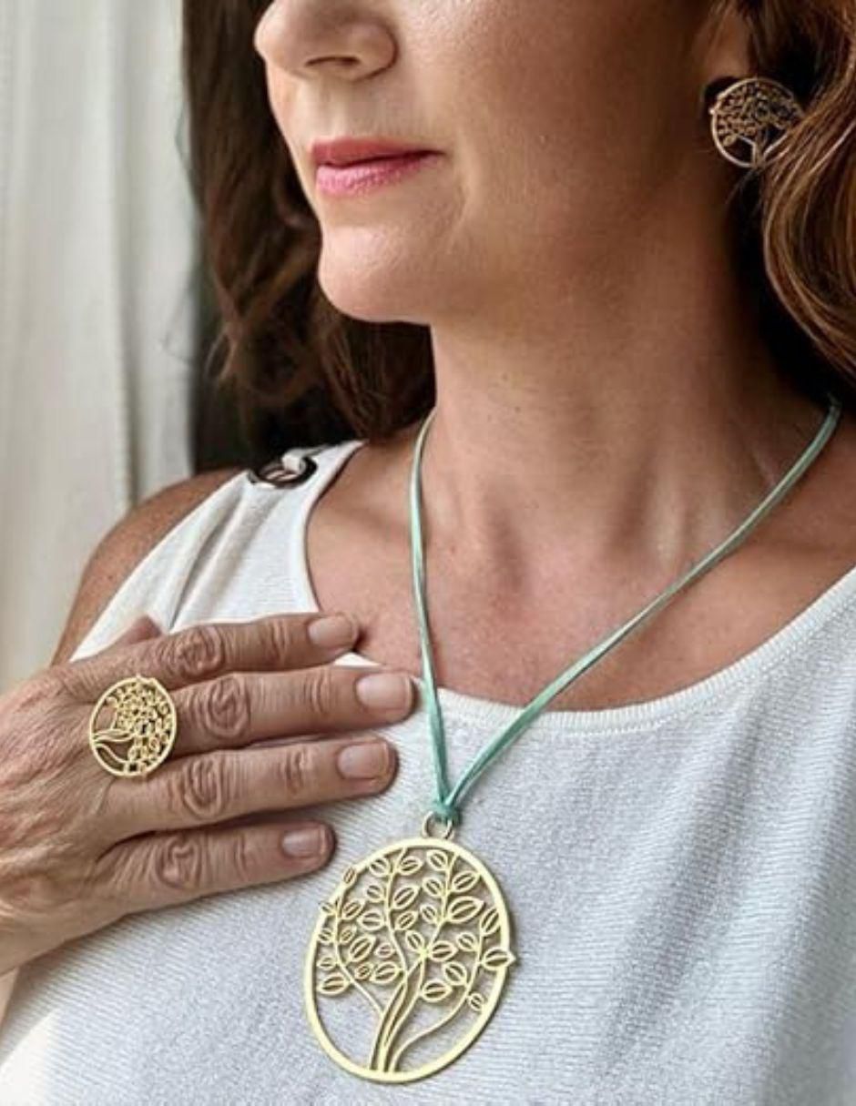 Anillo de árbol Ablime con acabado baño de oro 2