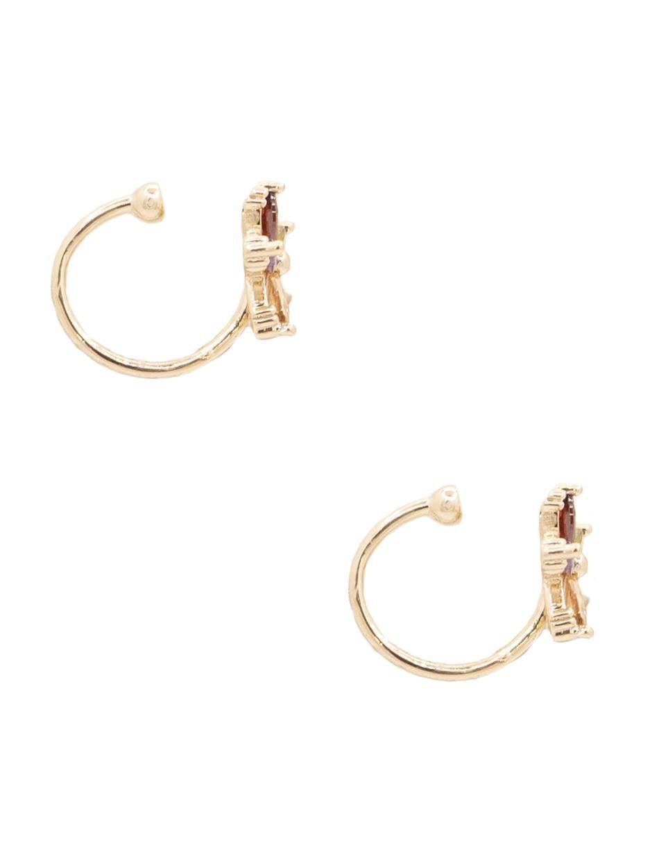 Aretes de flor con acabado brillante zirconia 3