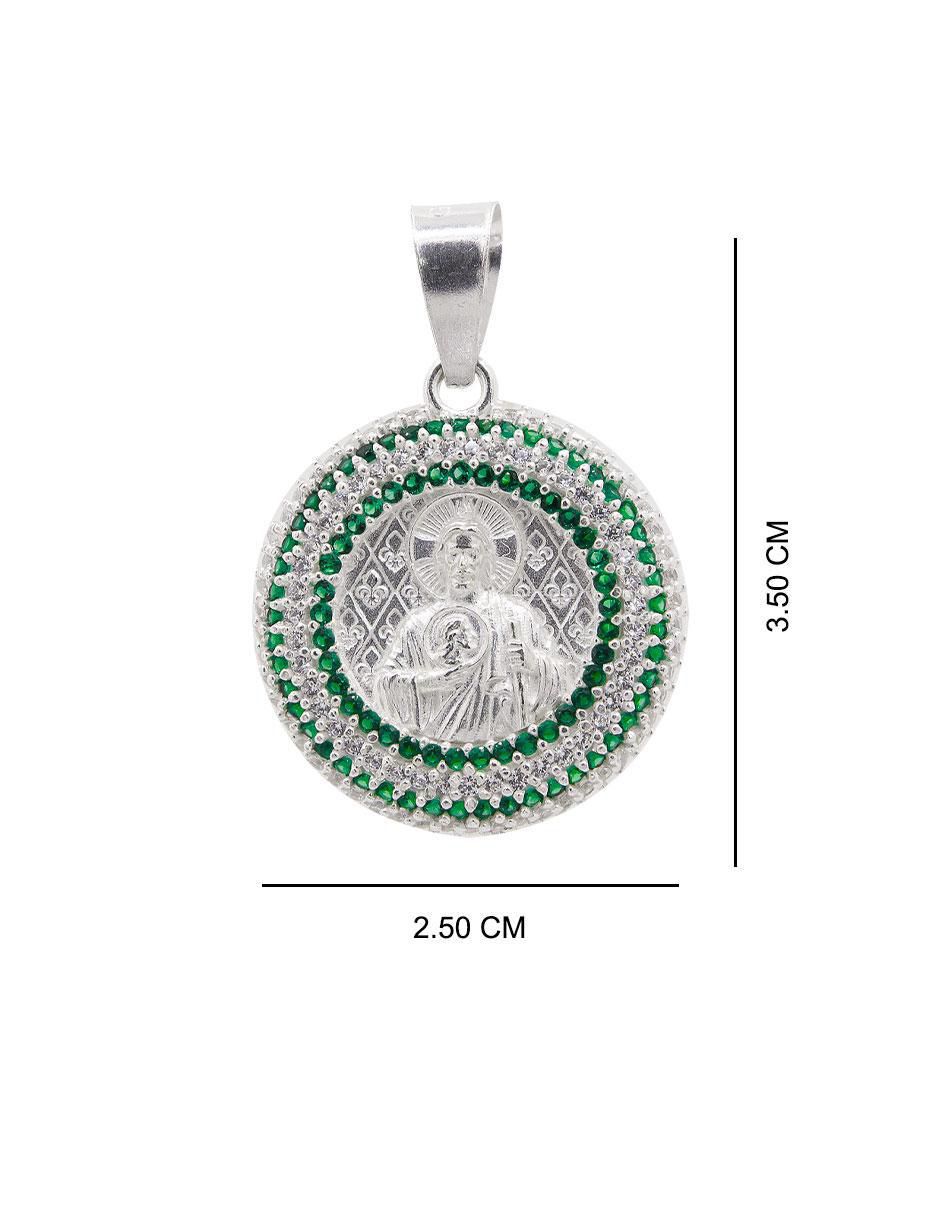 Dije redondo san judas tadeo de plata P 925 5
