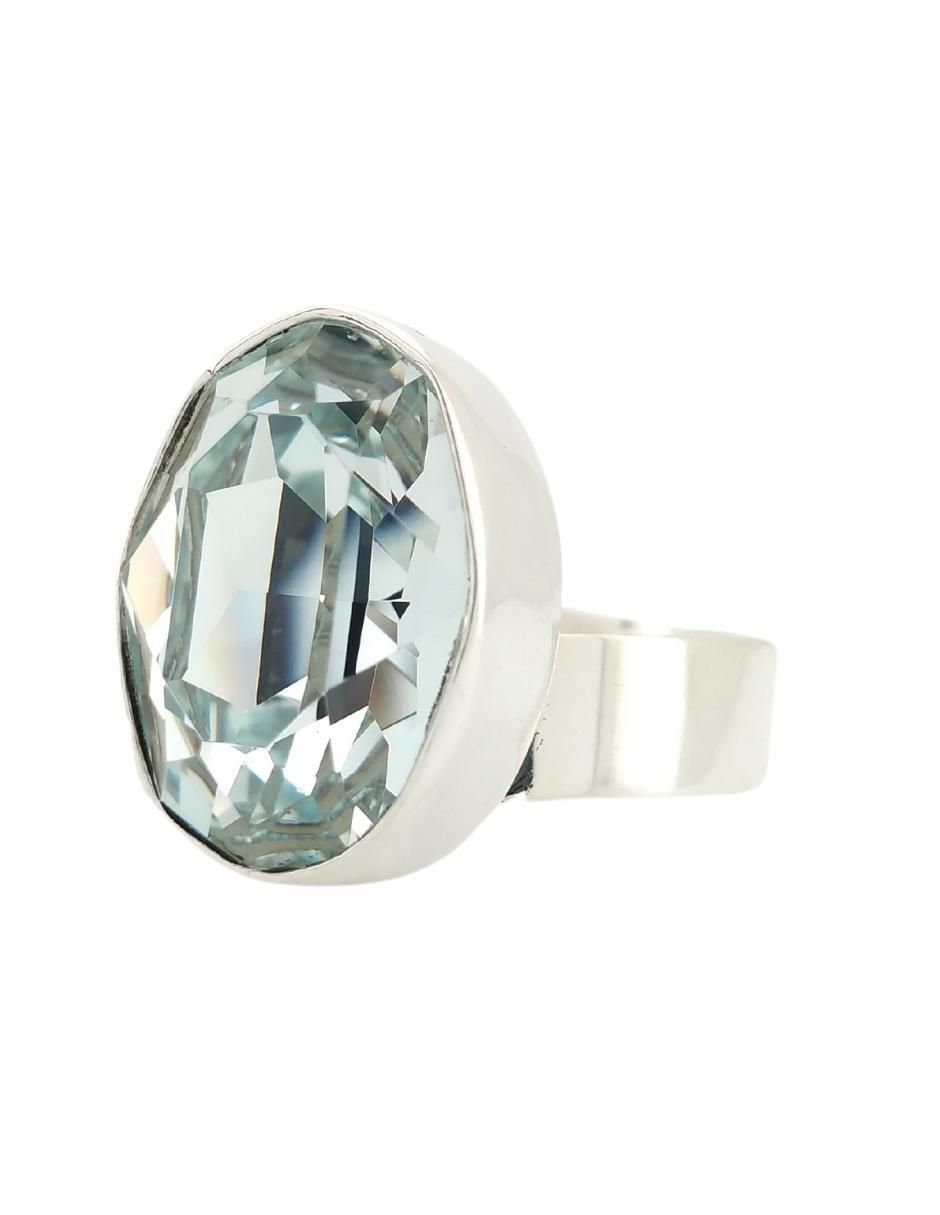Anillo ovalado P 925 de plata cristal 3