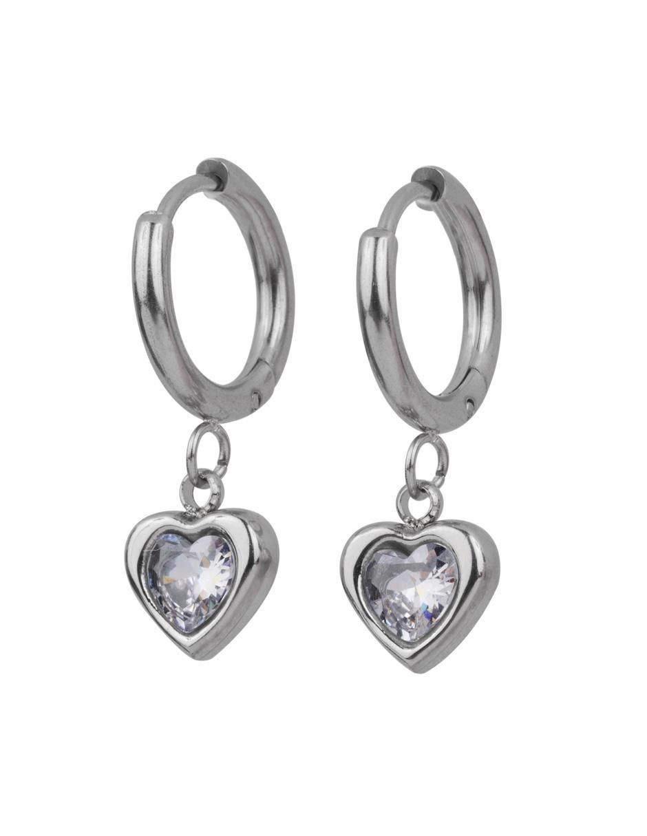 Aretes y collar "de (si aplica)" corazón luckyly set de joyería sin temática "de" acero inoxidable sin kilataje zirconia cúbica