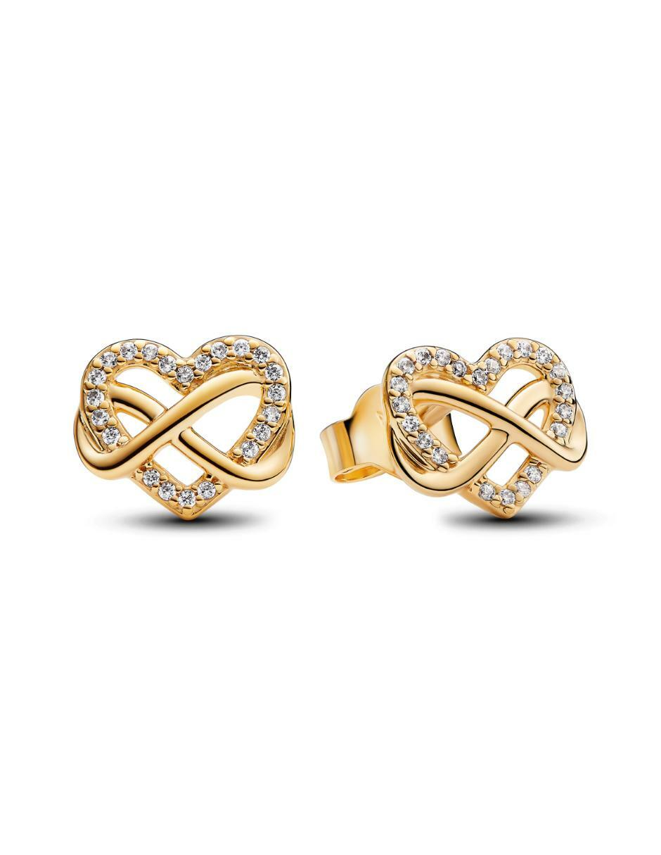 Broqueles redondos Moments de plata P 925 con acabado baño de oro zirconia cúbica