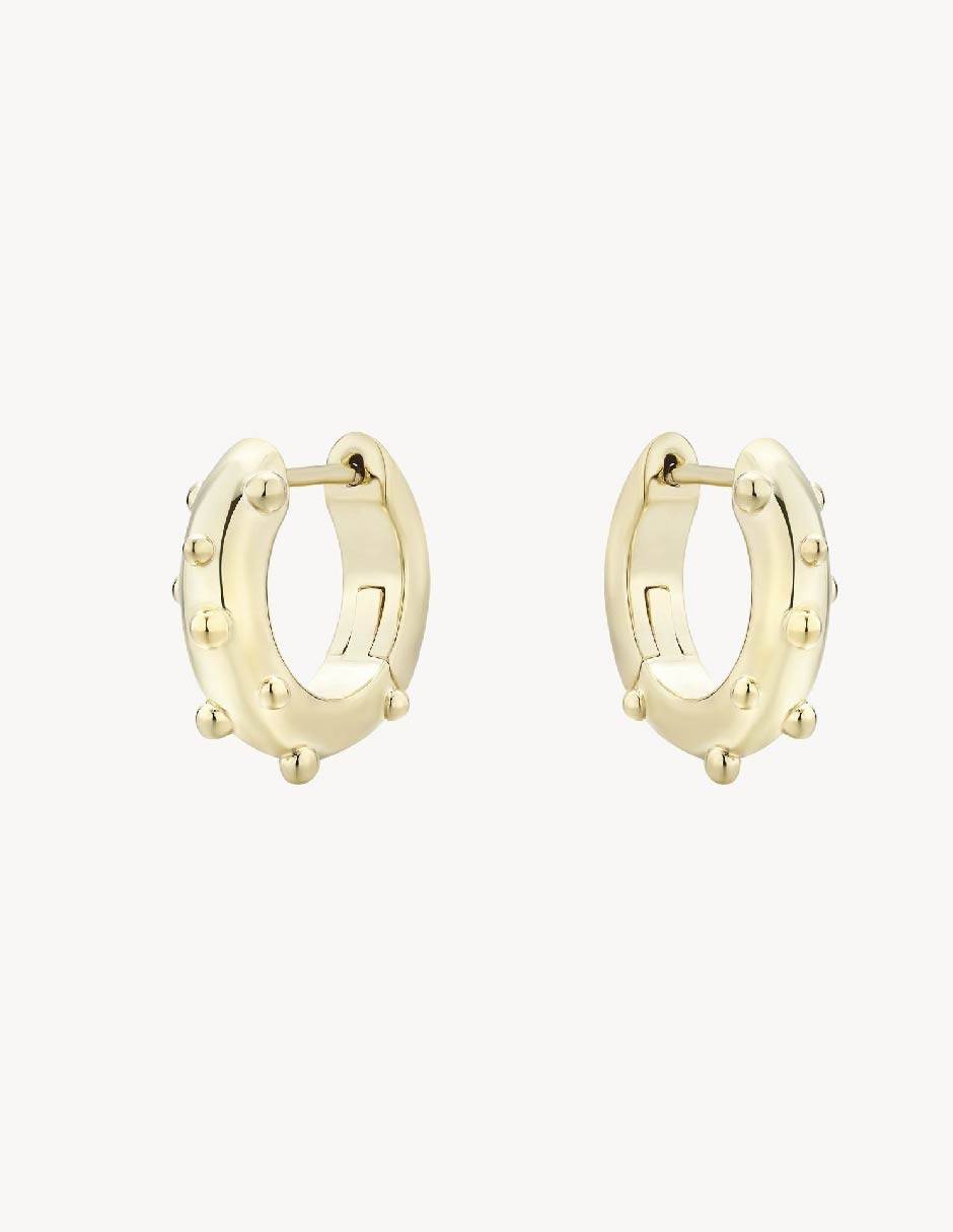 Aretes redondos Dragonfly con acabado baño de oro
