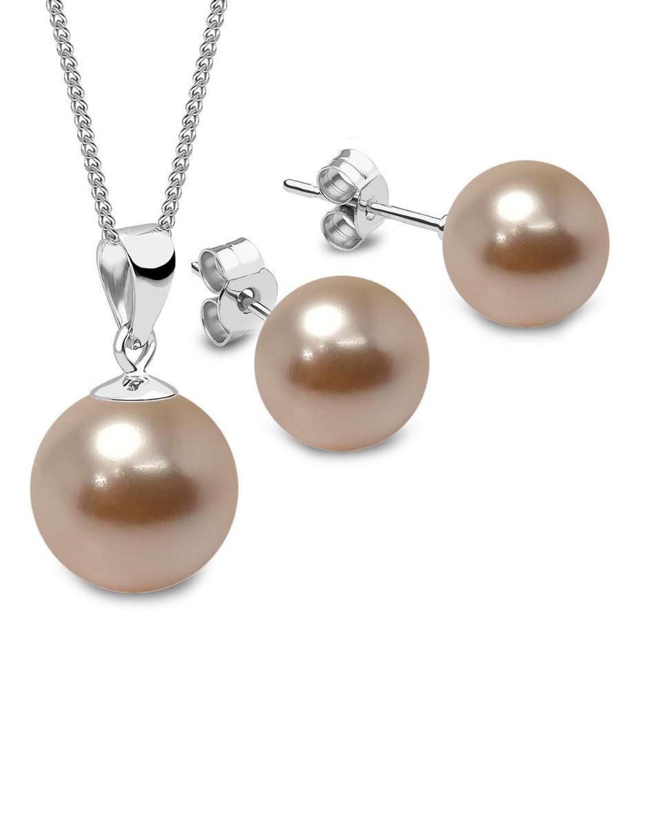 Aretes y collar circulares Pearls de plata P925 cristal Aretes y collar circulares Pearls de plata P925 cristal