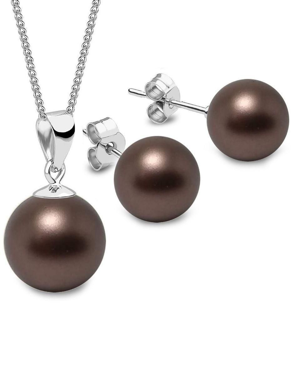 Aretes y collar circulares Pearls de plata P925 cristal Aretes y collar circulares Pearls de plata P925 cristal