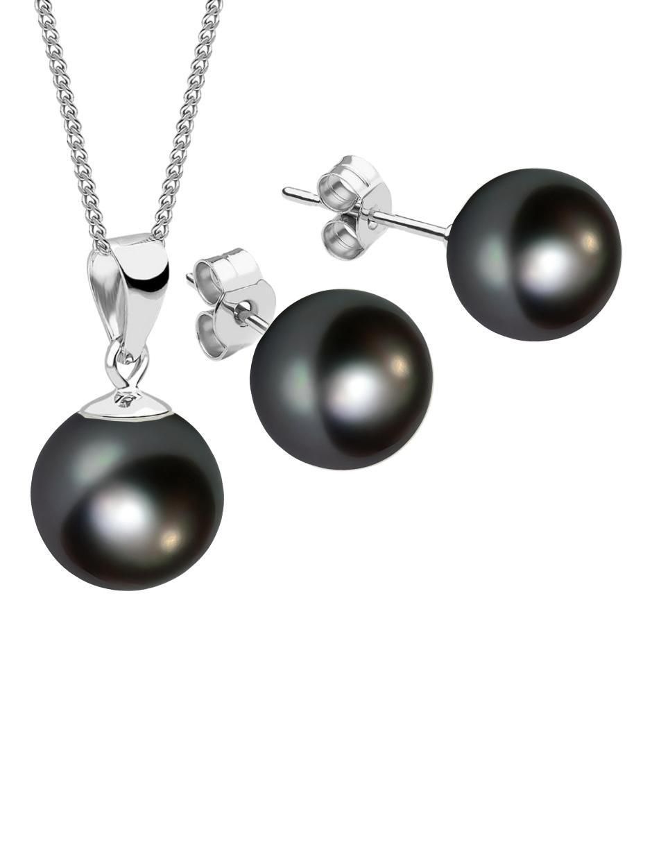 Aretes y collar circulares Pearls de plata P925 cristal Aretes y collar circulares Pearls de plata P925 cristal