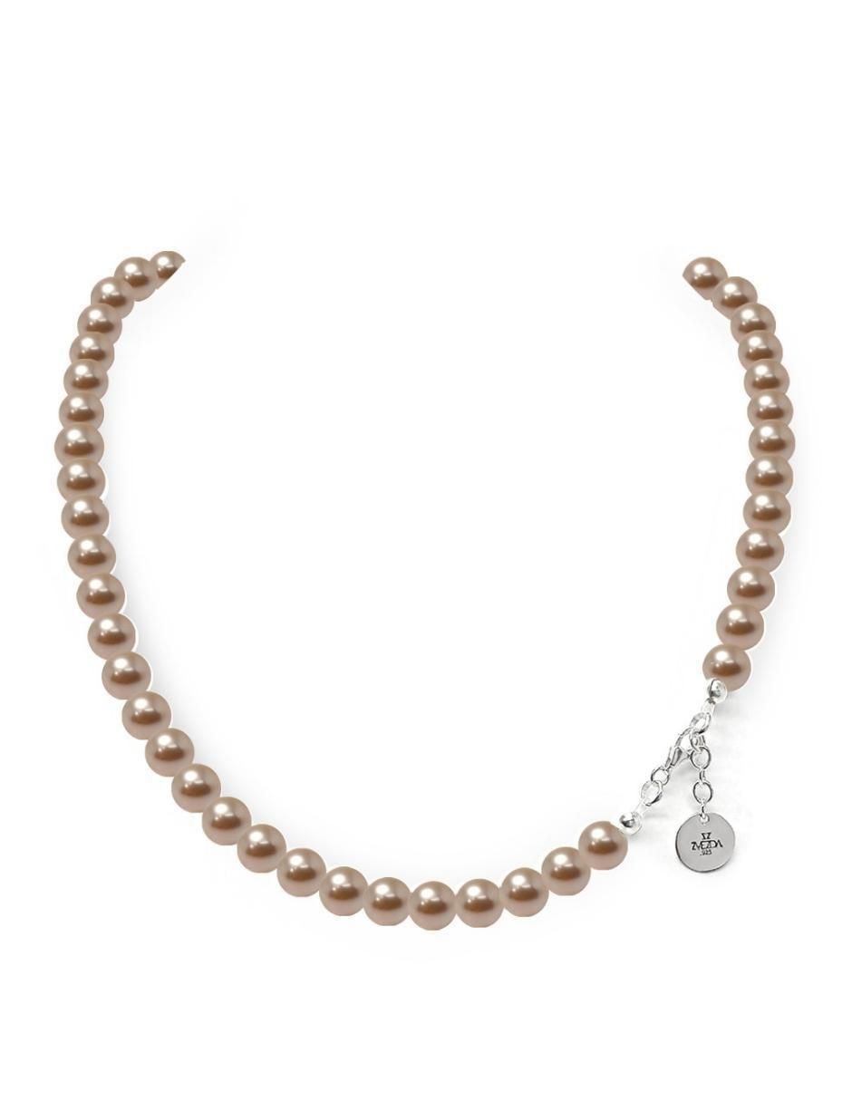 Aretes y collar circulares Pearls de plata P925 cristal 3