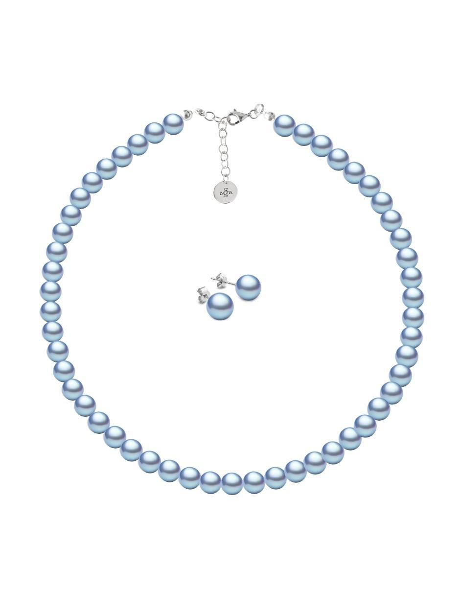 Aretes y collar circulares Pearls de plata P925 cristal