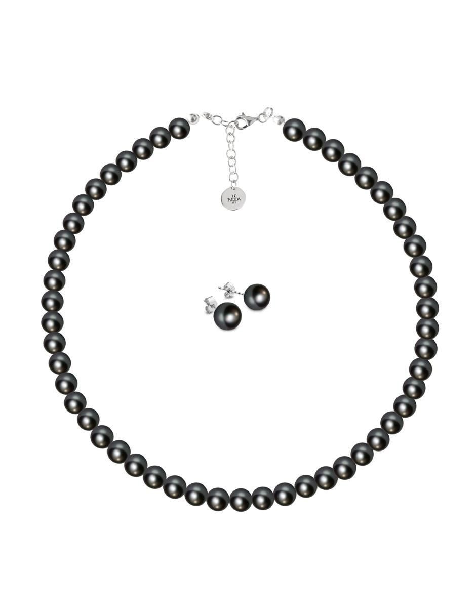 Aretes y collar circulares Pearls de plata P925 cristal Aretes y collar circulares Pearls de plata P925 cristal