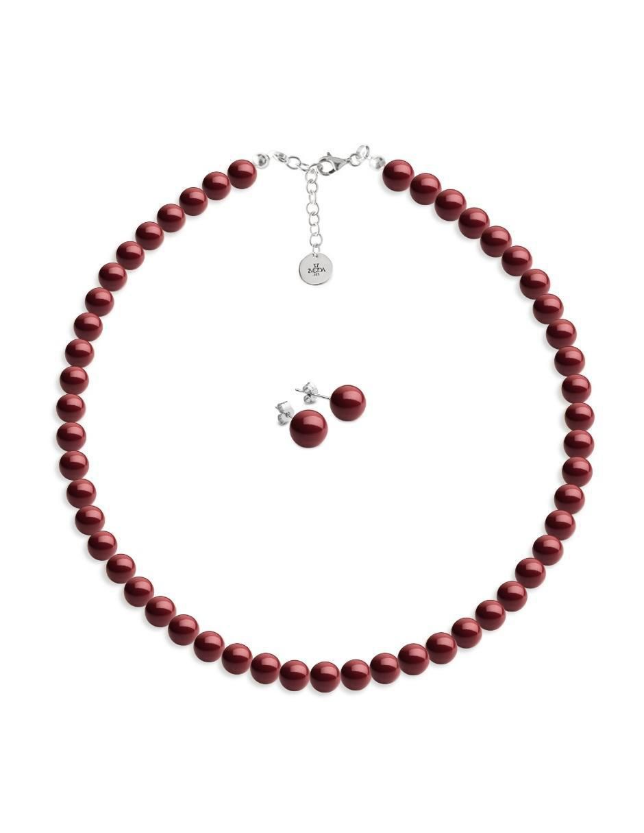 Aretes y collar circulares Pearls de plata P925 cristal Aretes y collar circulares Pearls de plata P925 cristal