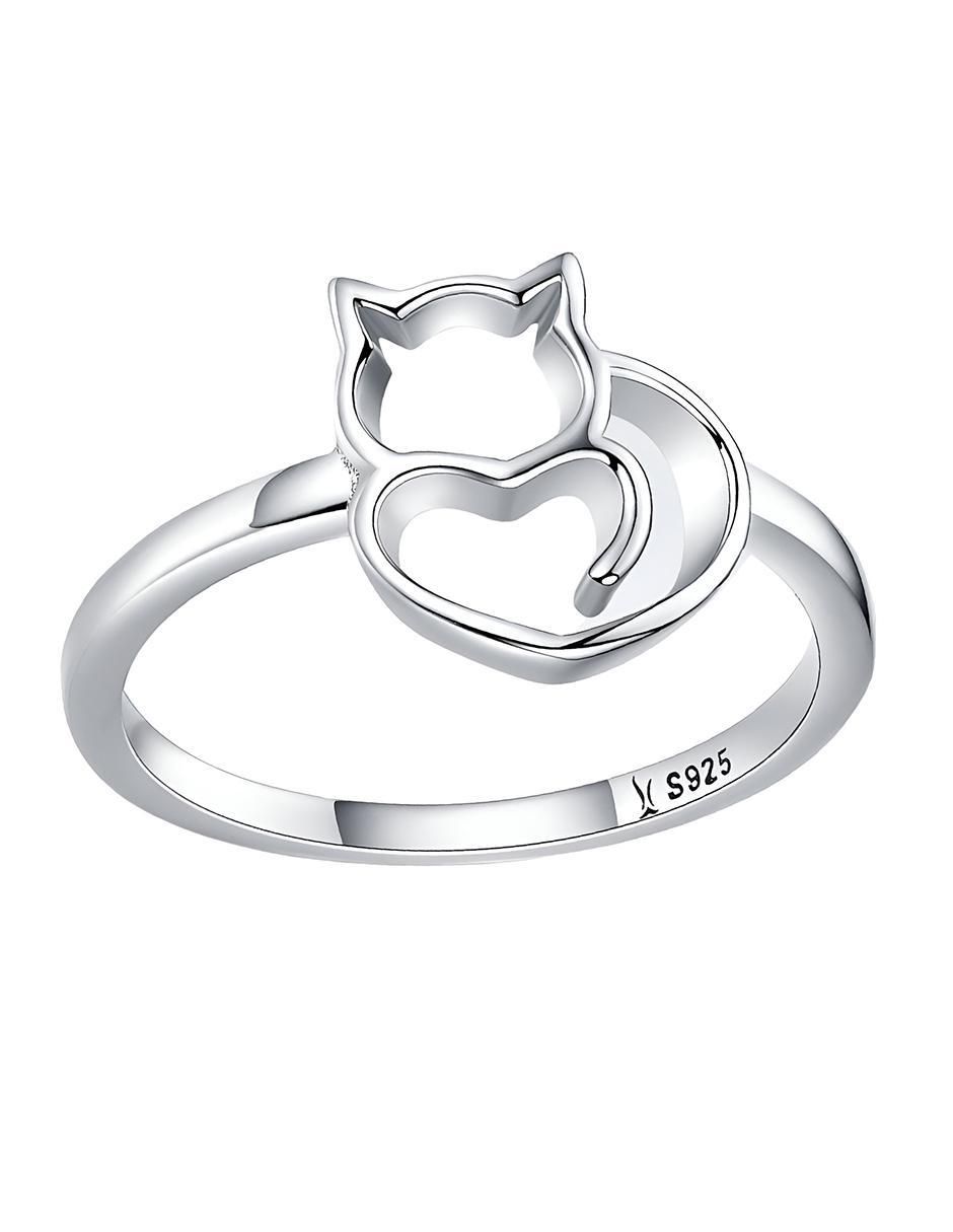 Anillo gato plata sale