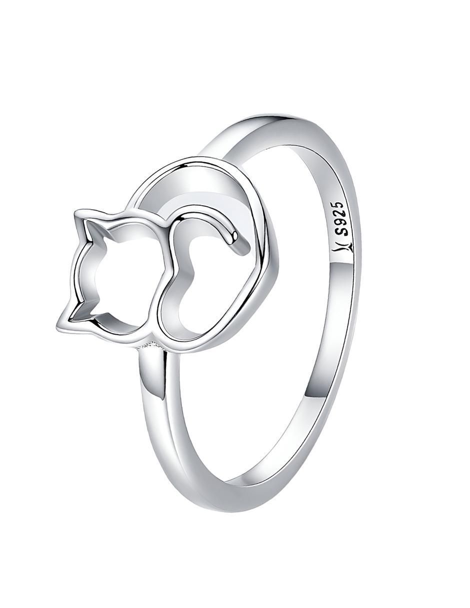 Anillo de gato Kiki P 925 de plata brillante 2