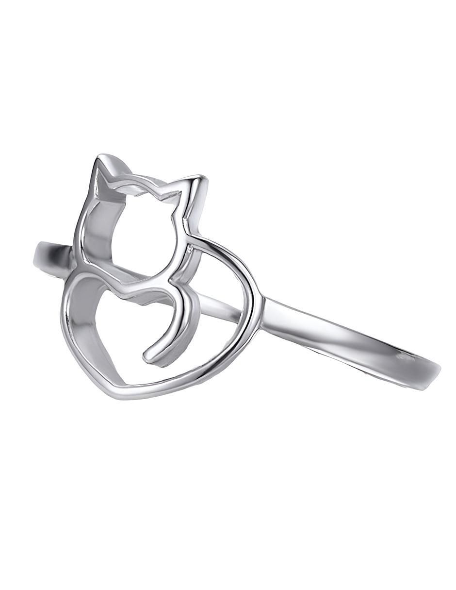 Anillo de gato Kiki P 925 de plata brillante 4